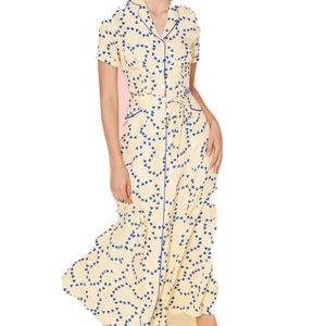 HVN Stunning silk 1940/50s inspired silk heart dress